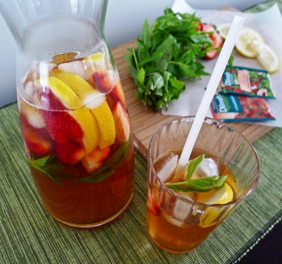 All natural summer fruits iced tea cooler