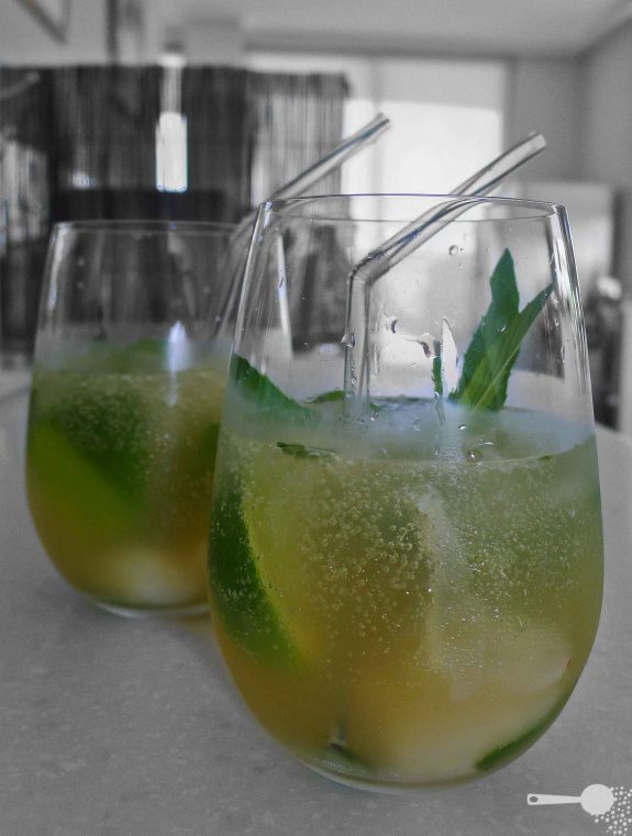 Delicious lychee mojitos [including an alcohol free version]