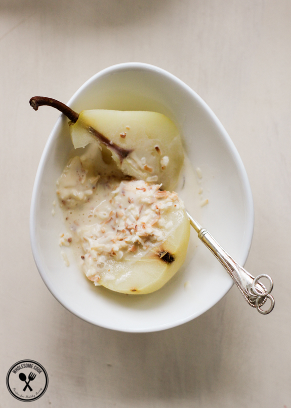 Lemongrass and Ginger Tea Poached Pears