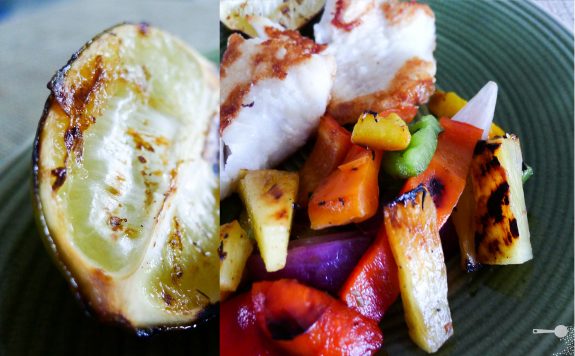 Fish with grilled pineapple, capsicum and lime salsa