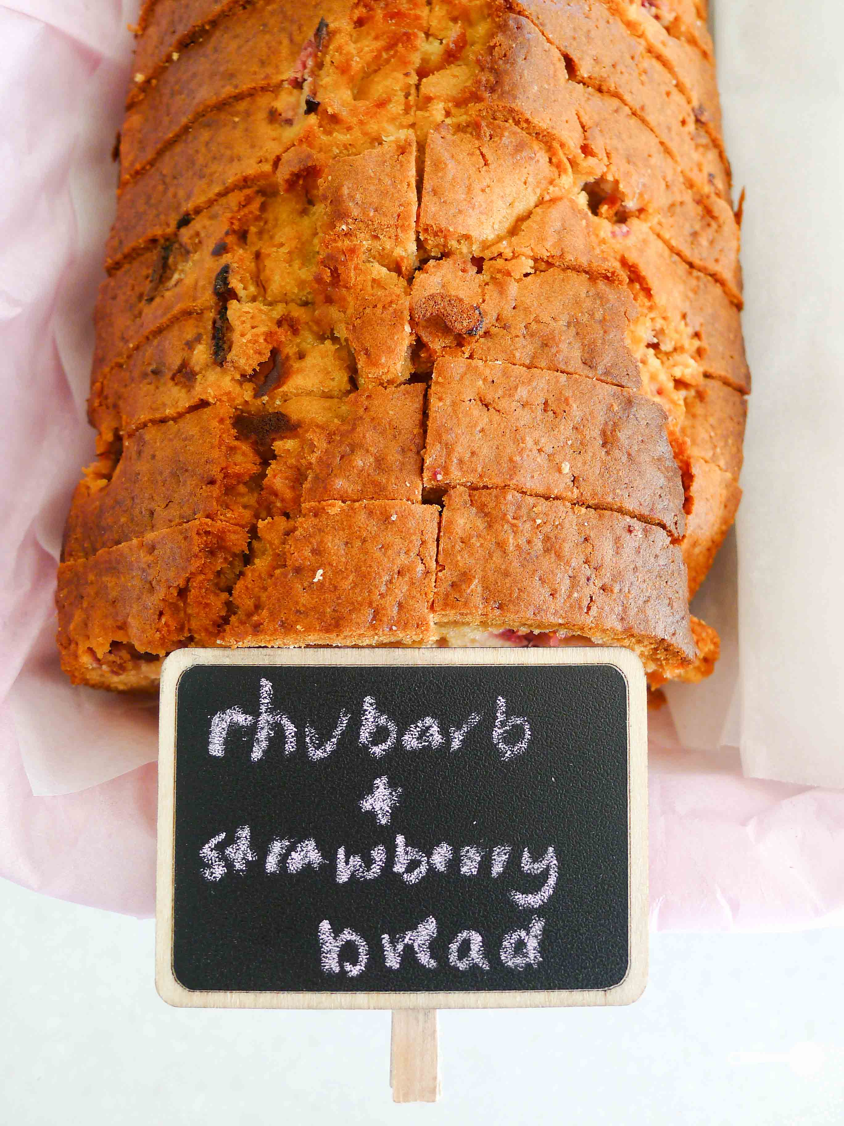 Rhubarb and Strawberry Loaf (dairy free)