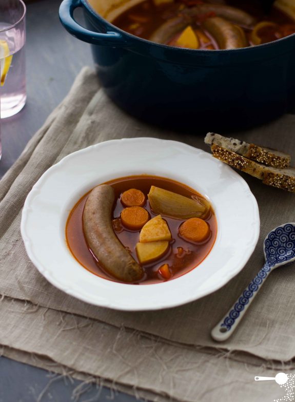 Goulash-inspired Beef Sausage Soup