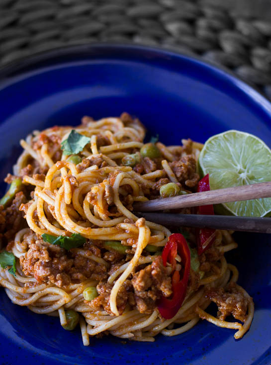 Red Curry Spaghetti Bolognese
