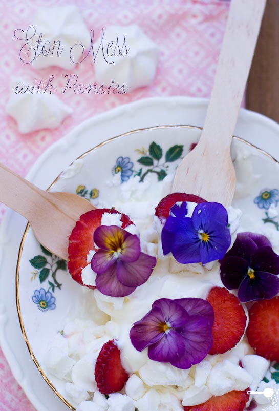 Eton Mess with Pansies plus 5 other edible flowers