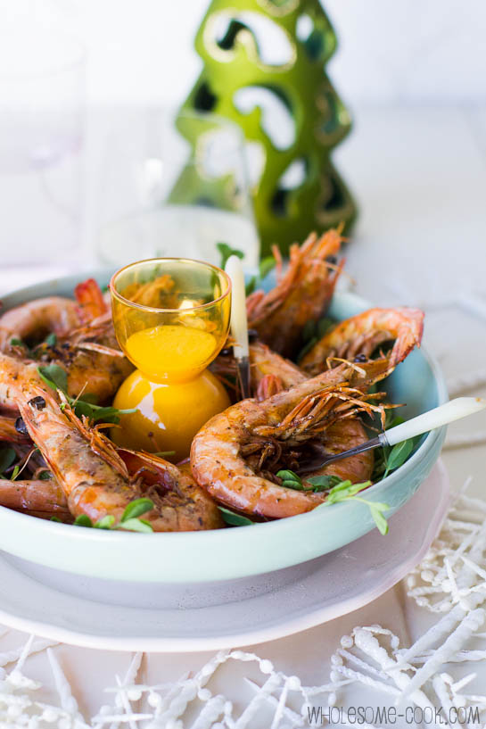 Grilled Prawns with Lemon Myrtle and Vanilla Hollandaise