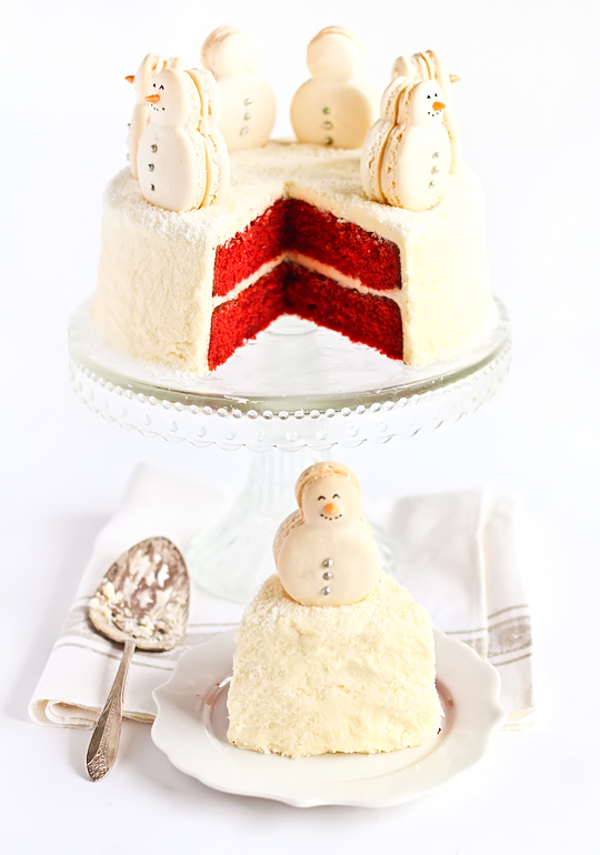 Snowman Red Velvet Cake