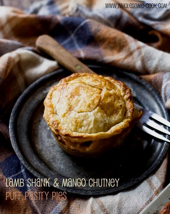 Lamb shank and mango chutney pies
