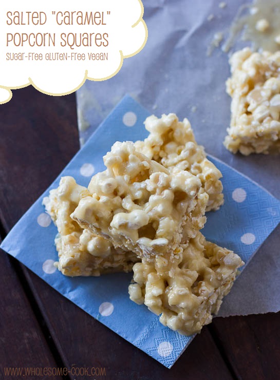 Salted Caramel Popcorn Squares