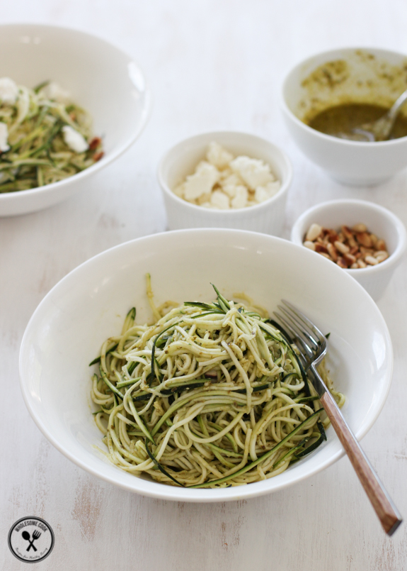 Zucchini Noodles Pasta and Coriander Cashew Pesto