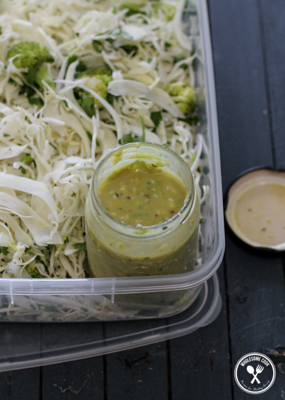 Cabbage and Fennel Slaw with a Mustard Avocado Dressing