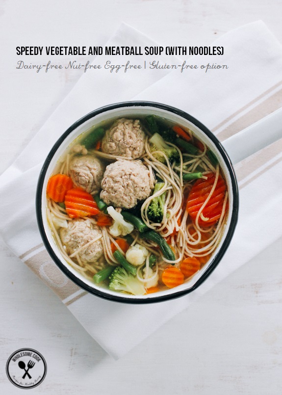 Speedy Vegetable and Meatball Noodle Soup