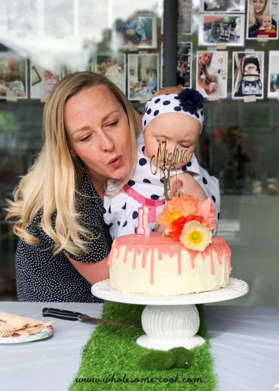 Strawberries and Cream Layer Cake with ‘Paint Drip’ Icing | Mia Turns One!