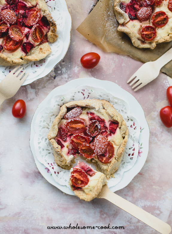 Strawberry and Blush Tomato Cheesecake Galettes_