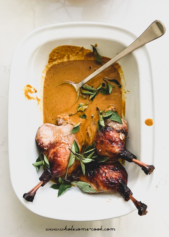 Coconut Milk Confit Duck Legs with Yellow Curry - Wholesome Cook