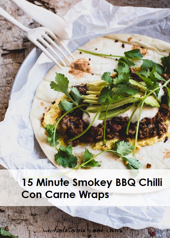 15 Minute Smokey BBQ Chilli Con Carne Wraps
