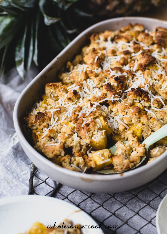 Easy Gluten-free Pineapple Gingerbread Crumble