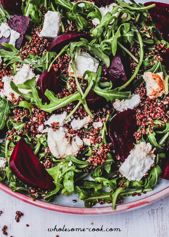 Warm Beetroot Quinoa and Rocket Salad