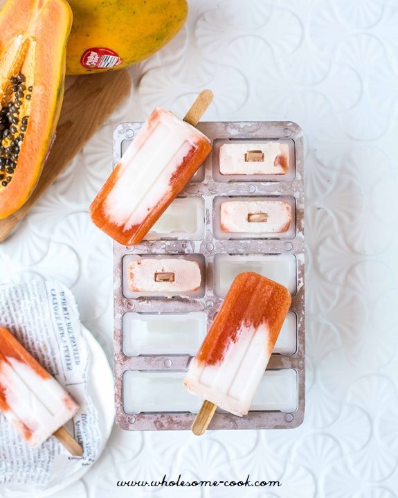 Ruby Rise Red Papaya and Coconut Milk Ice Pops
