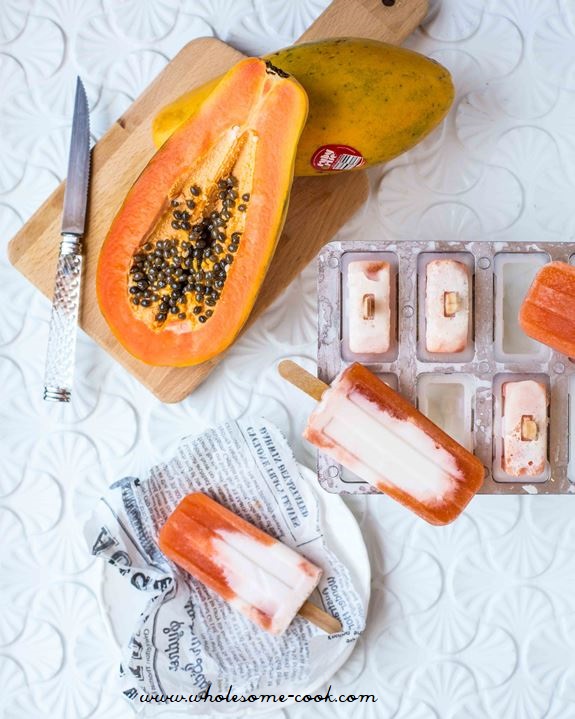 Ruby Rise Red Papaya and Coconut Milk Ice Pops