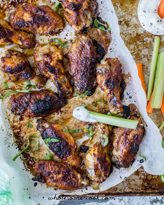 Buffalo Chicken Wings with a Yoghurt Dipping Sauce