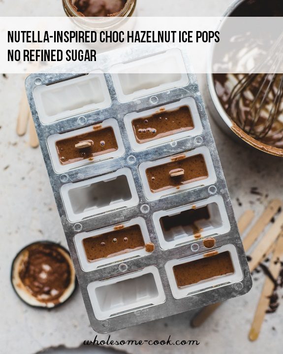 Choc hazelnut ice pops