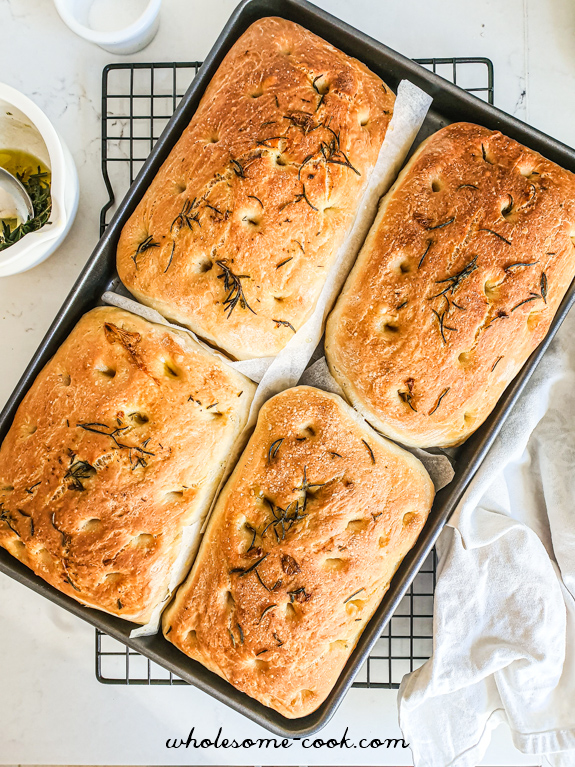 Rosemary and Sea Salt Focaccia - Wholesome Cook